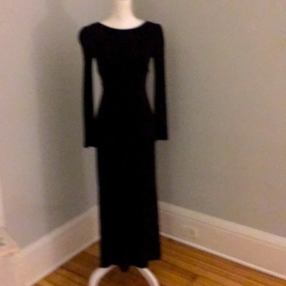 Rex Lester elegant low back black gown - Picture 1 of 6